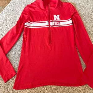 PINK Victoria's Secret Red Pullover Nebraska small